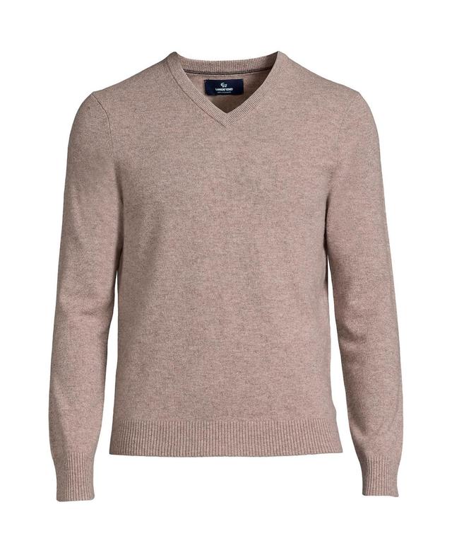 Lands End Mens Fine Gauge Cashmere V-neck Sweater Product Image