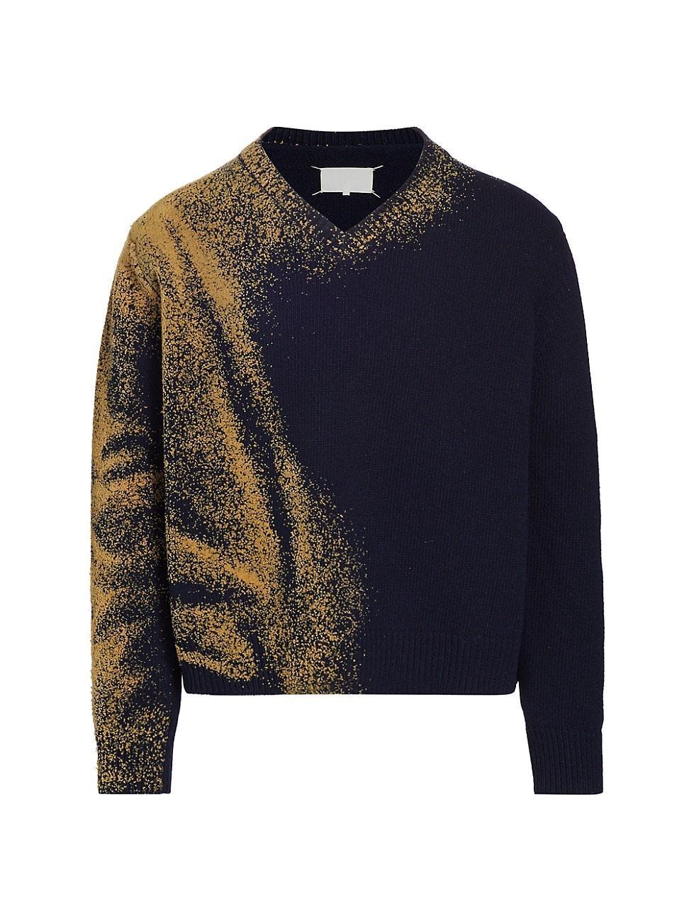 Mens Wool V-Neck Sweater Product Image