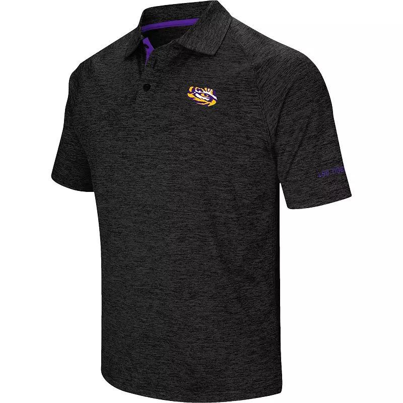 Mens Colosseum Black LSU Tigers Down Swing Polo Product Image