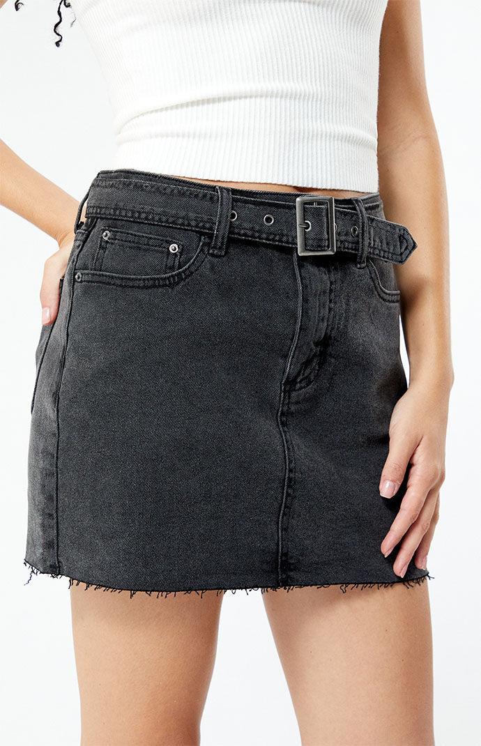 Guess Womens Ellie Belted Denim Mini Skirt Product Image