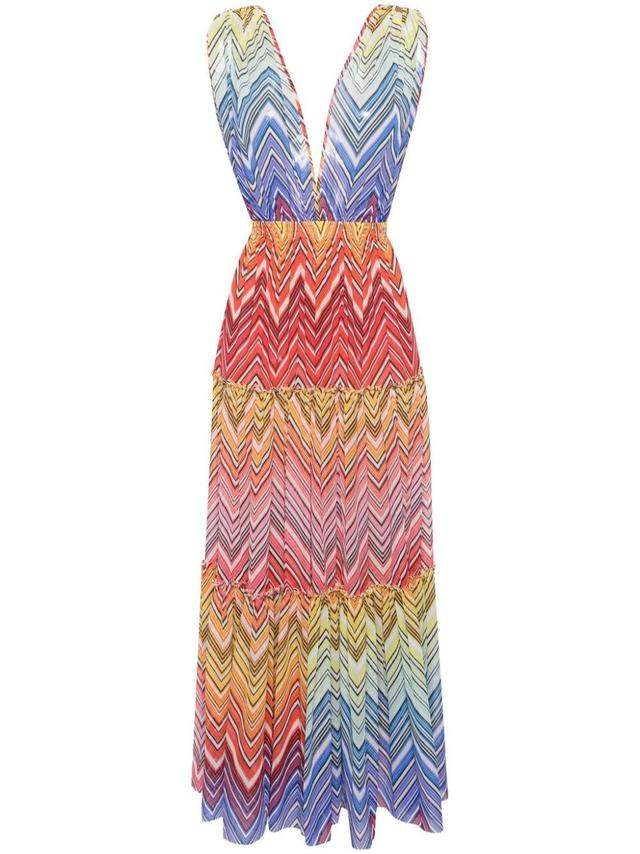 zigzag sheer maxi dress Product Image