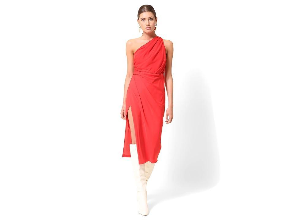 line and dot Mia Midi Dress (Scarlet ) Women's Clothing Product Image