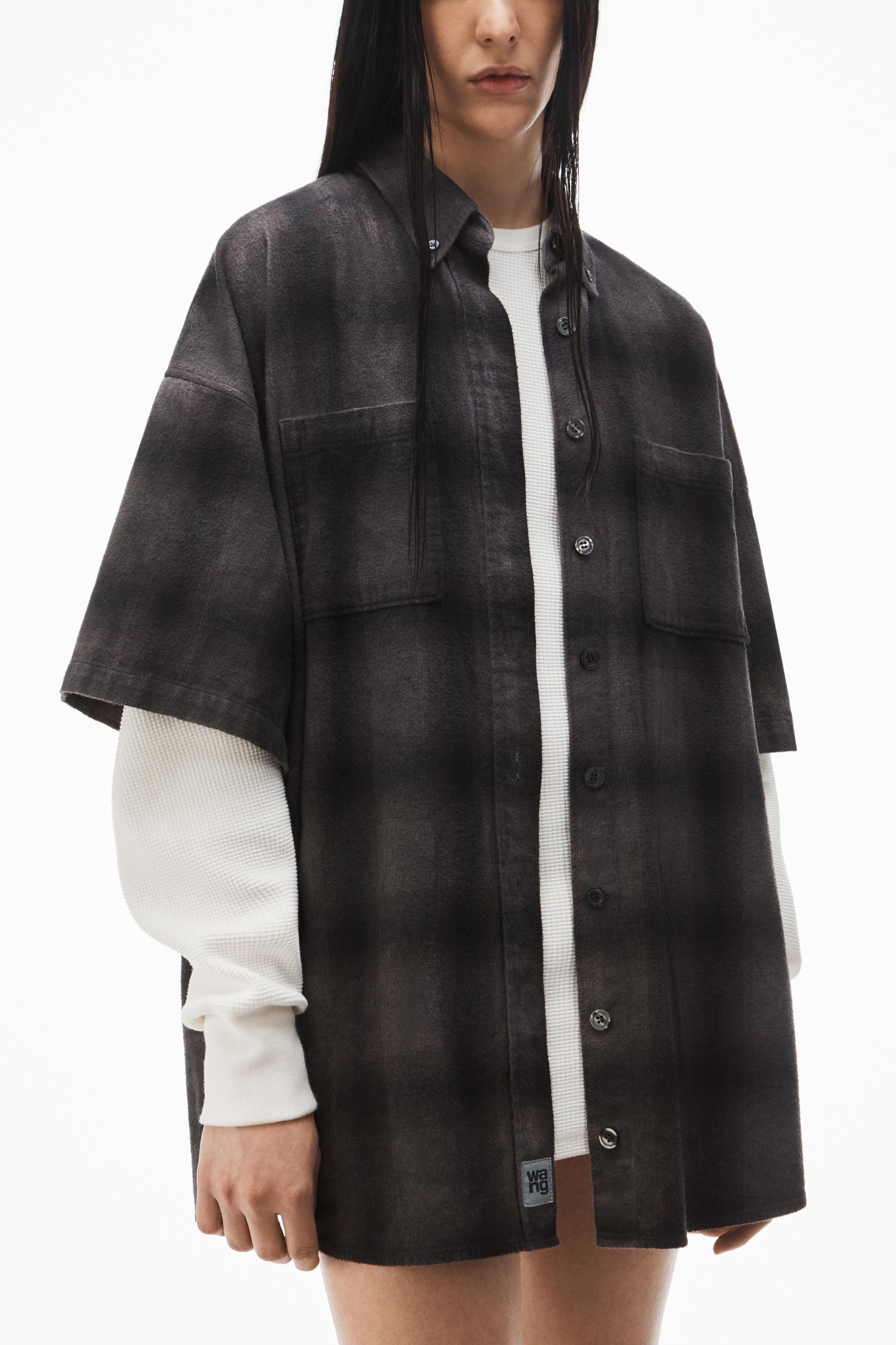 Pre-styled Shadow Plaid Shirtdress Product Image