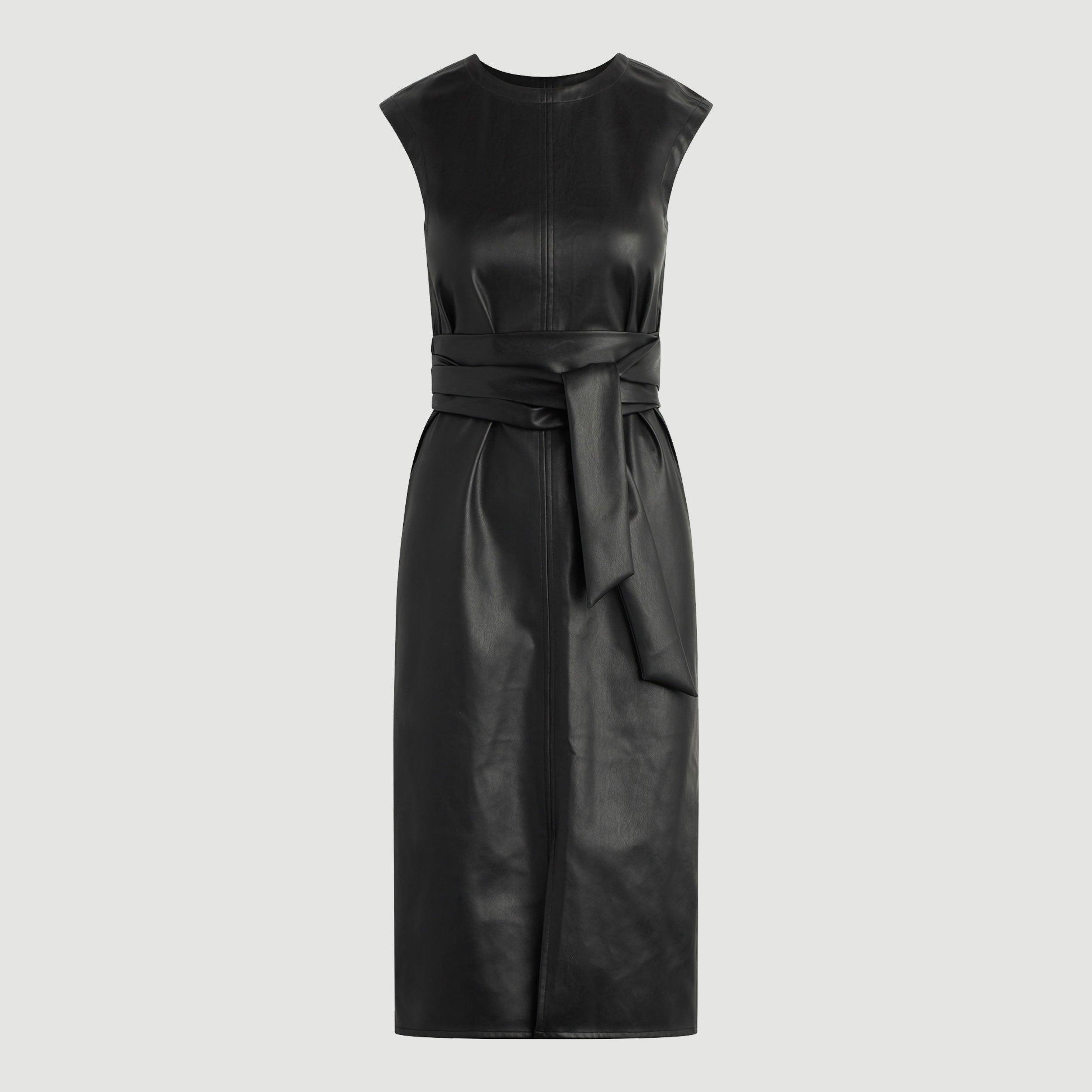 Pilar Vegan Leather Tie-Front Dress (Petite) Product Image