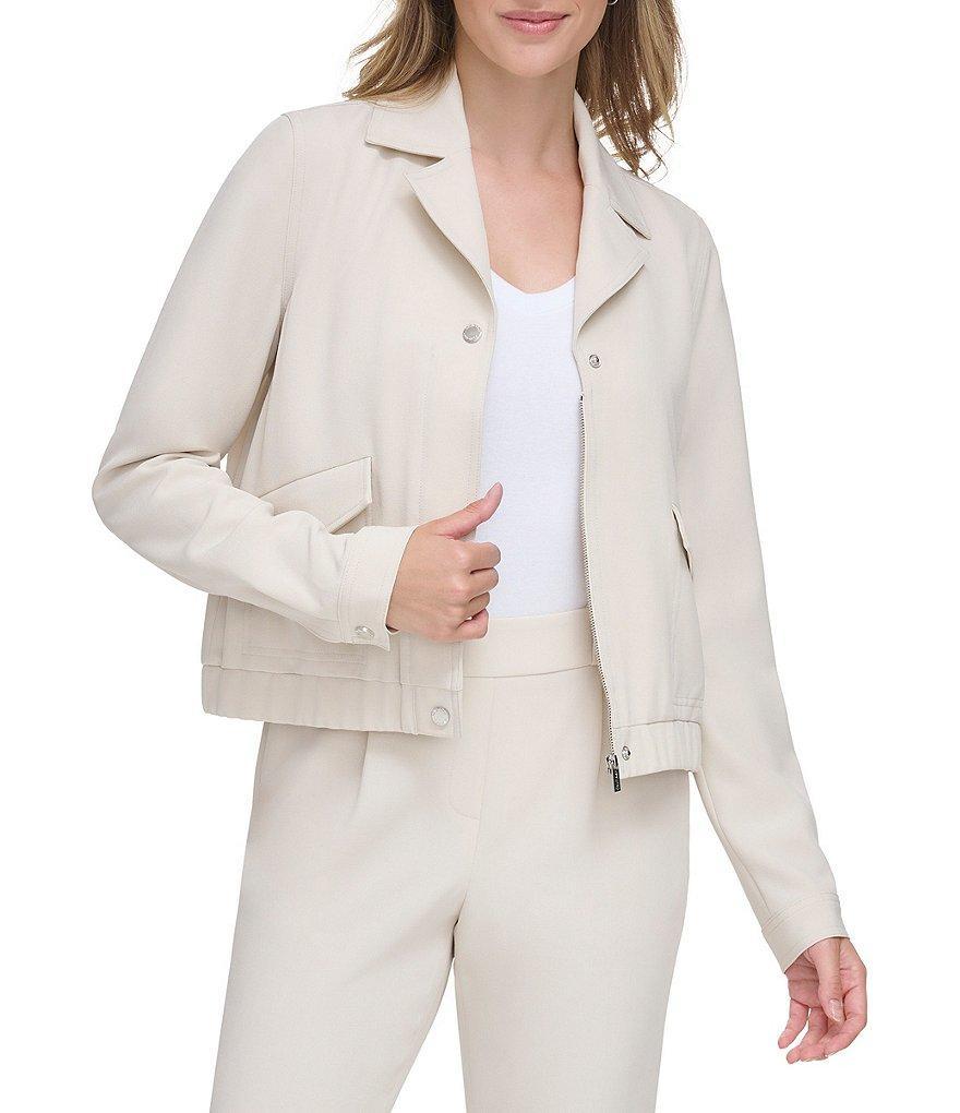 Calvin Klein Single Breasted Notch Lapel Long Sleeve Flap Pocket Jacket Product Image