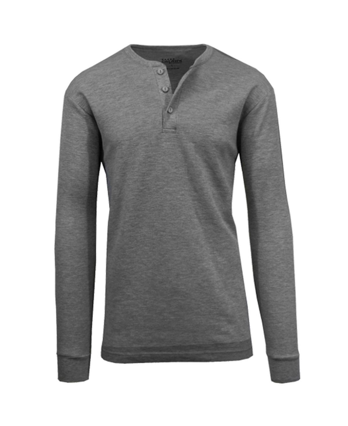 Galaxy By Harvic Mens Long Sleeve Thermal Henley Tee Product Image