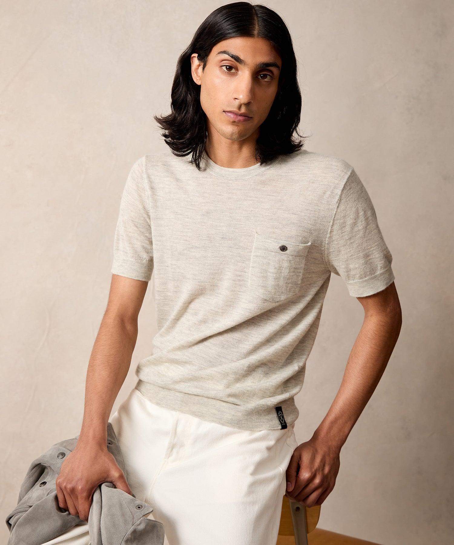 Premium Cashmere Pocket Tee in Graystone Product Image