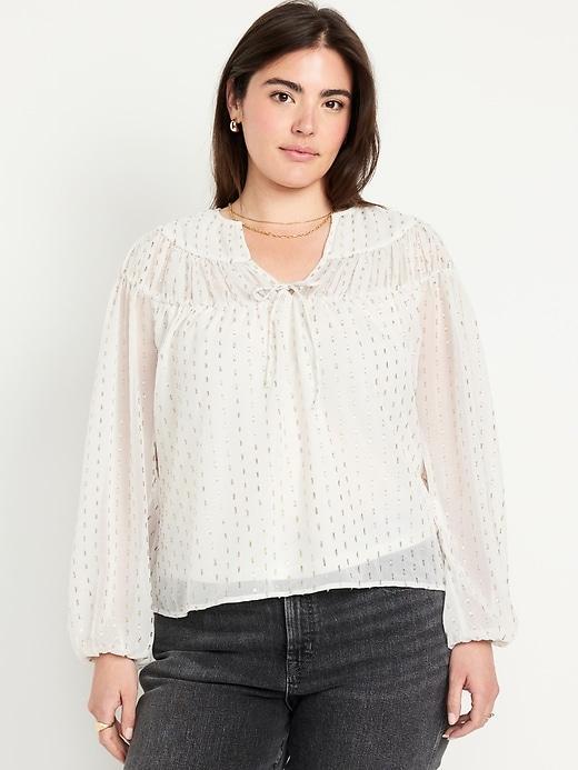 Split-Neck Chiffon Top Product Image