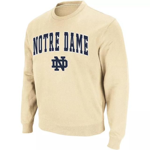 Mens Colosseum Gold Notre Dame Fighting Irish Arch & Logo Crew Neck Sweatshirt Product Image