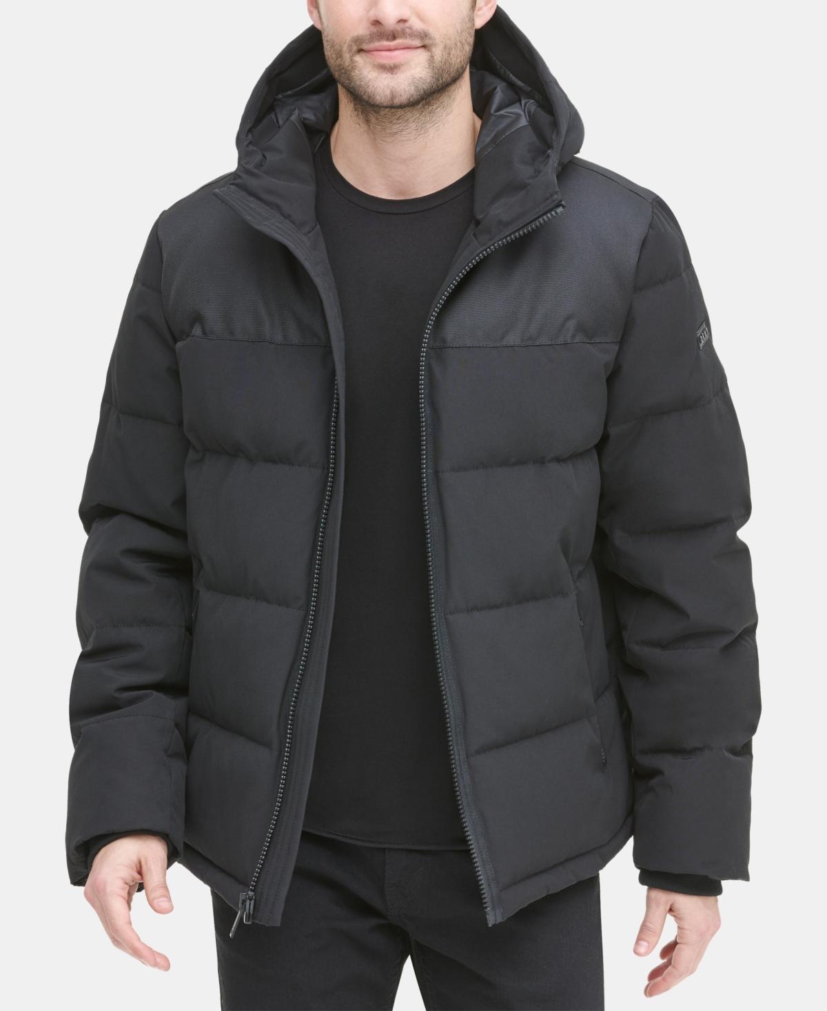 Dkny Mens Mixed-Media Puffer Coat, Created for Macys Product Image