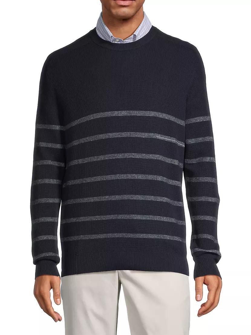 Crown Sampson Striped Cotton & Wool-Blend Sweater Product Image