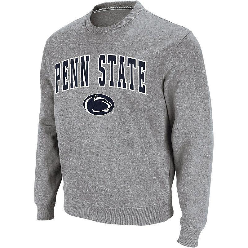 Mens Colosseum Heather Gray Penn State Nittany Lions Arch & Logo Crew Neck Sweatshirt Product Image