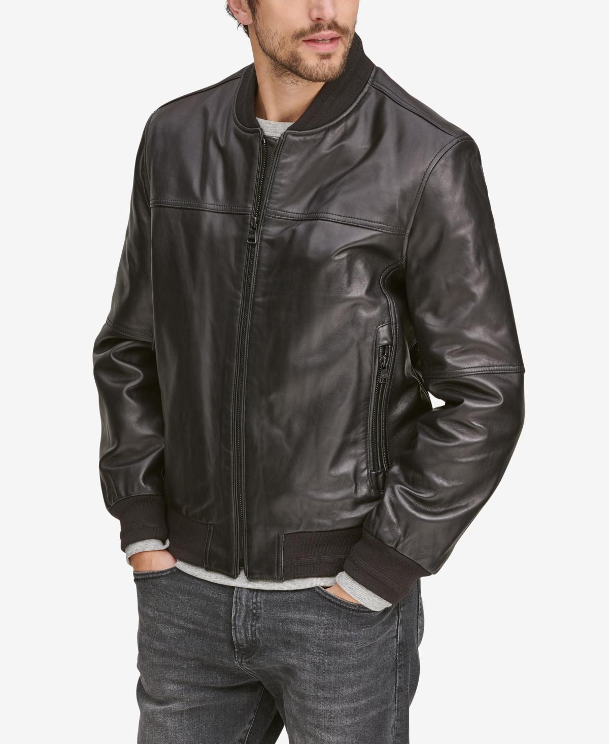 Marc New York Mens Summit Leather Bomber Jacket Product Image