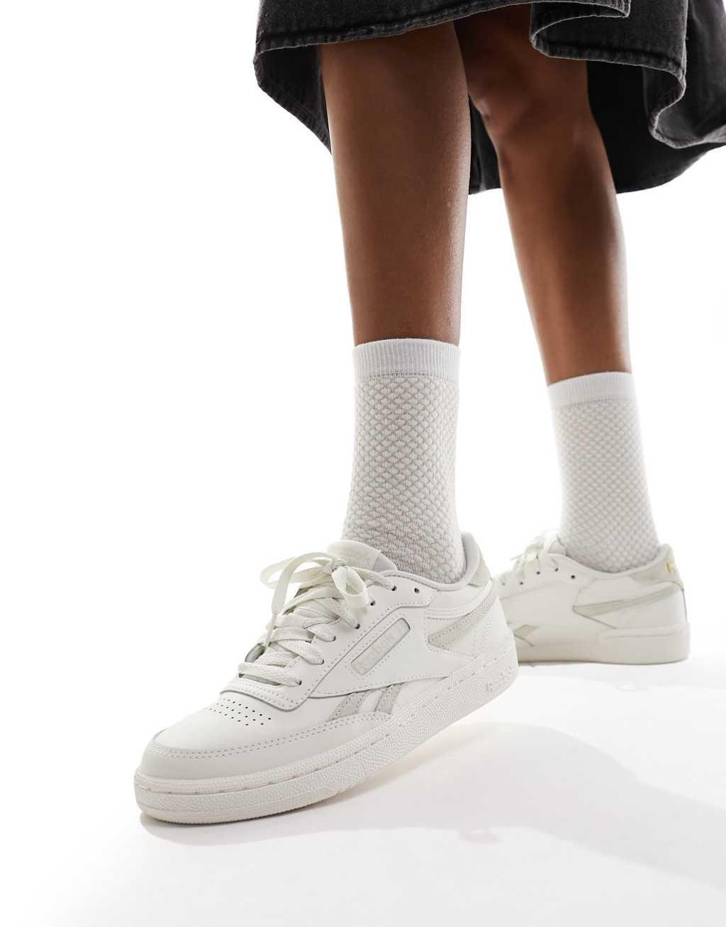 Reebok Club C 85 sneaker in white and beige Product Image