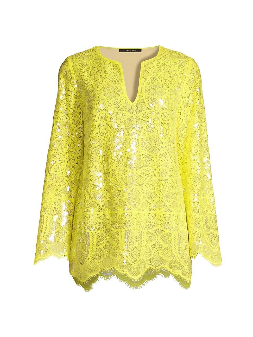 Ellie Scalloped Sequin Lace Blouse Product Image