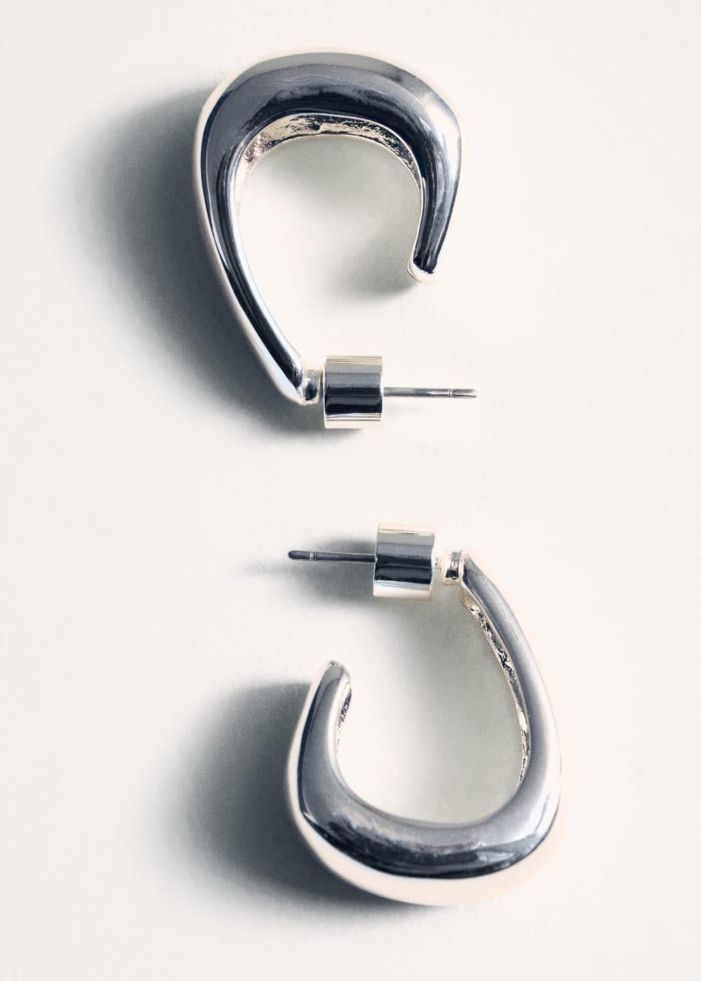 MANGO - Oval hoop earrings - One size - Women Product Image