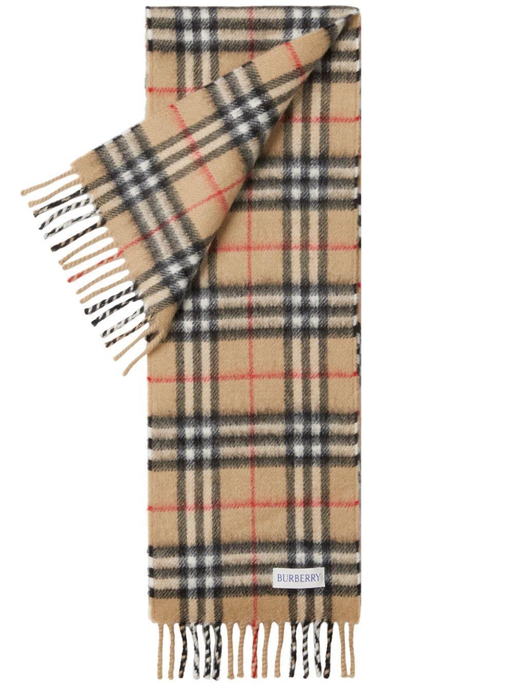 Checkered Cashmere Scarf In Neutrals Product Image