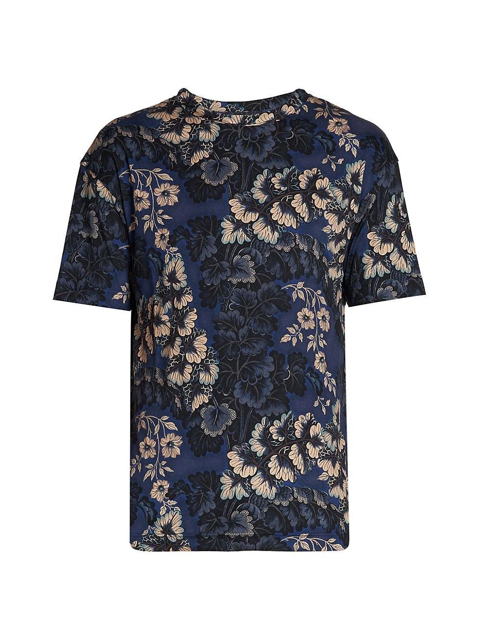 Mens Silk Floral Printed T-Shirt Product Image