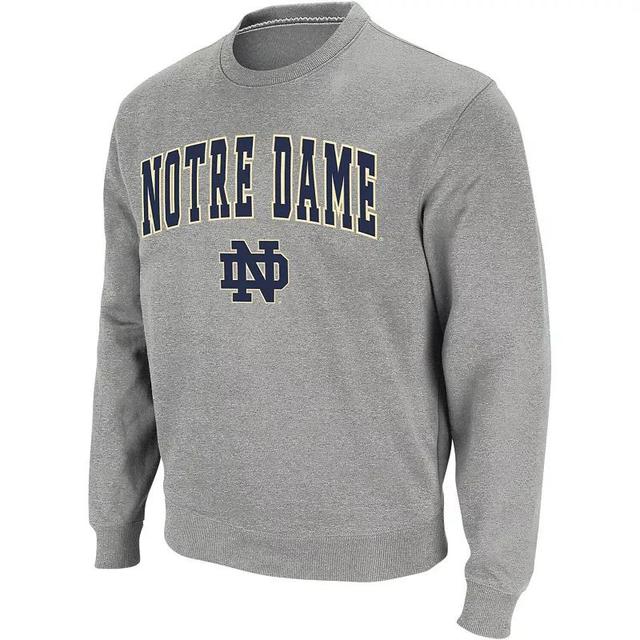 Mens Colosseum Heather Gray Notre Dame Fighting Irish Arch & Logo Crew Neck Sweatshirt Product Image