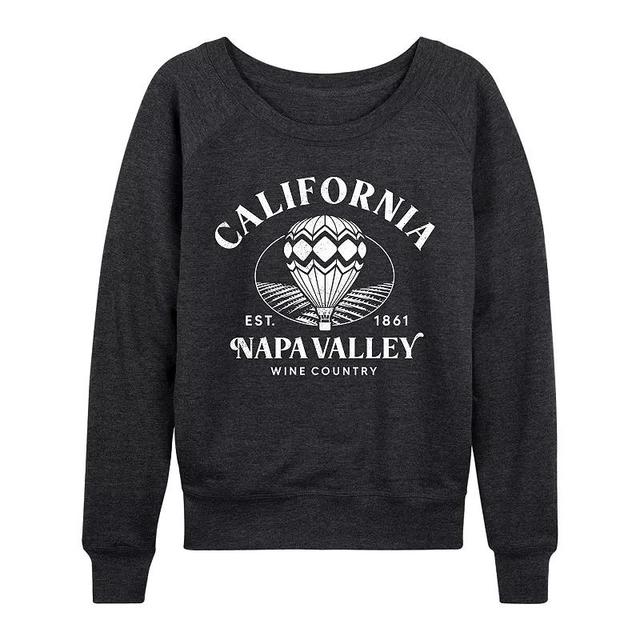 Womens California Napa Valley Lightweight French Terry Sweatshirt, Girls Heather Grey Product Image