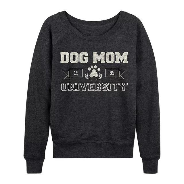 Womens Dog Mom University Lightweight French Terry Sweatshirt, Girls Heather Grey Product Image