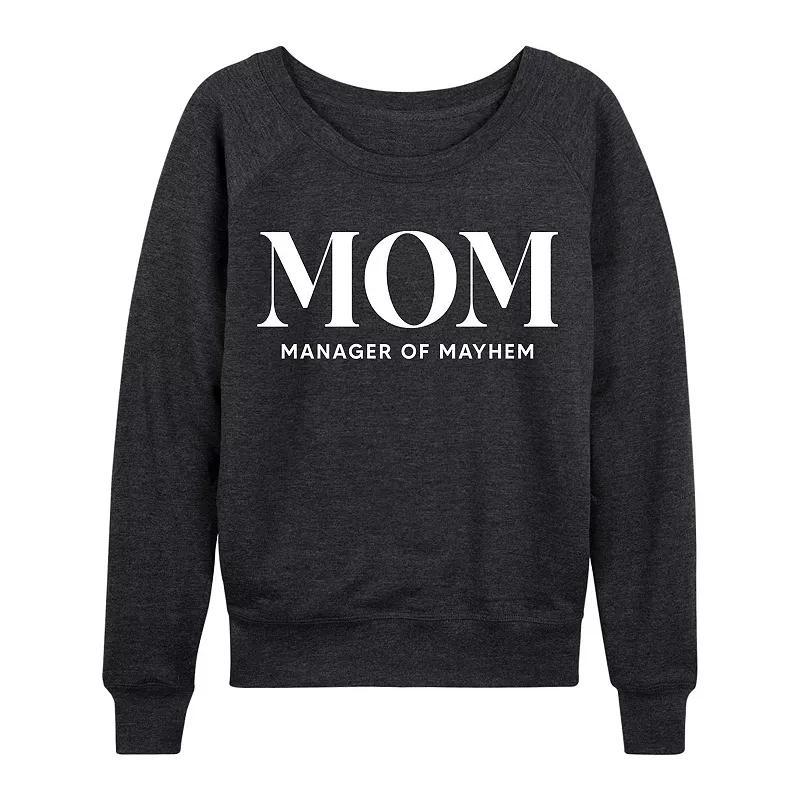 Womens Mom Acronym Lightweight French Terry Sweatshirt, Girls Heather Grey Product Image