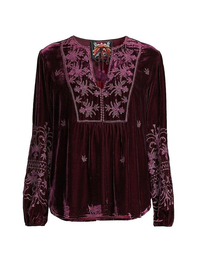 Womens Palmira Velvet Prairie Blouse Product Image