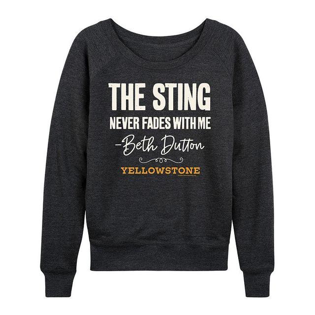 Womens Yellowstone Sting Never Fades Lightweight French Terry Sweatshirt, Girls Grey Indigo Product Image