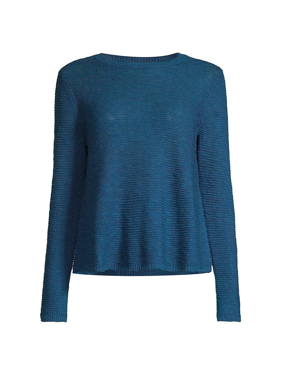 Womens Linen & Cotton Crewneck Sweater Product Image