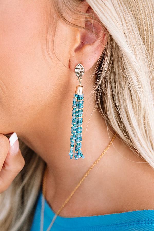 Wisteria Wishes Beaded Earring In Blue Product Image