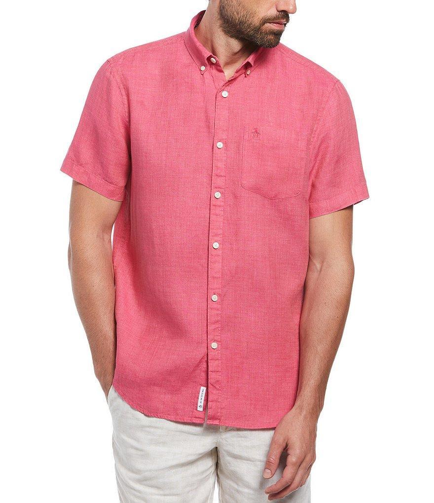 Original Penguin Delave Linen Short Sleeve Woven Shirt Product Image