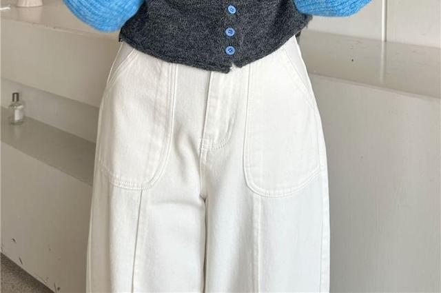 Crew Neck Panel Cardigan Product Image