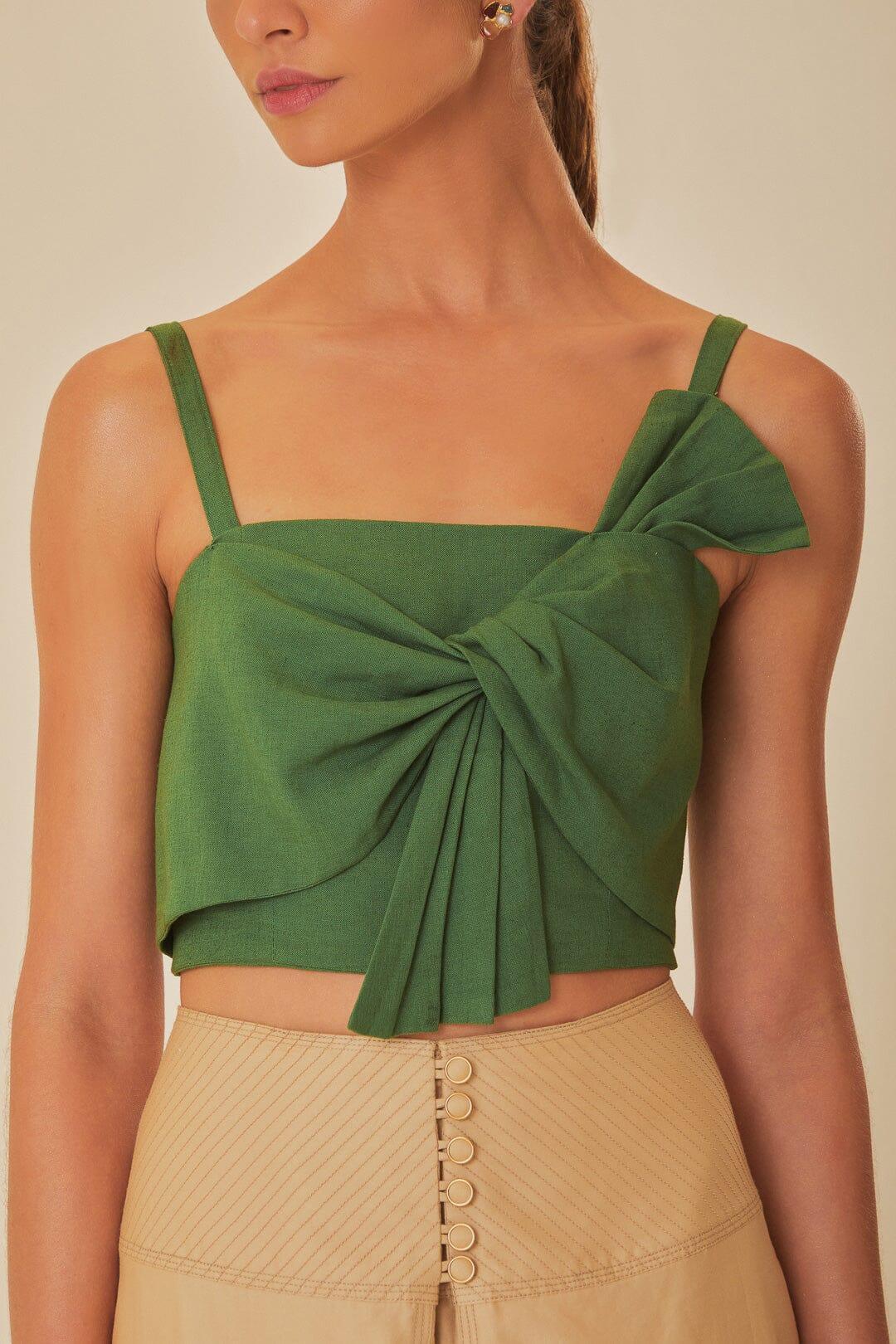 Green Front Bow Top Product Image