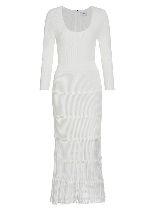 Womens Sheer Rib-Knit Midi-Dress Product Image