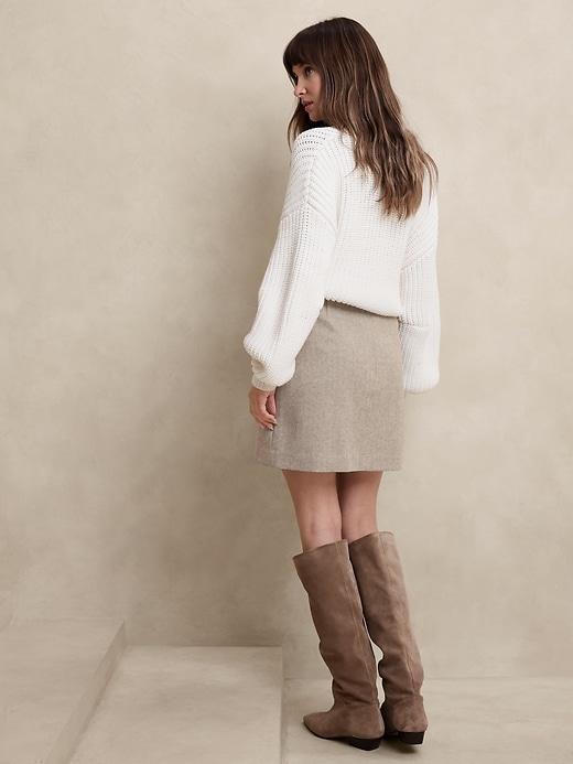 Wool-Blend Herringbone Mini Skirt Product Image