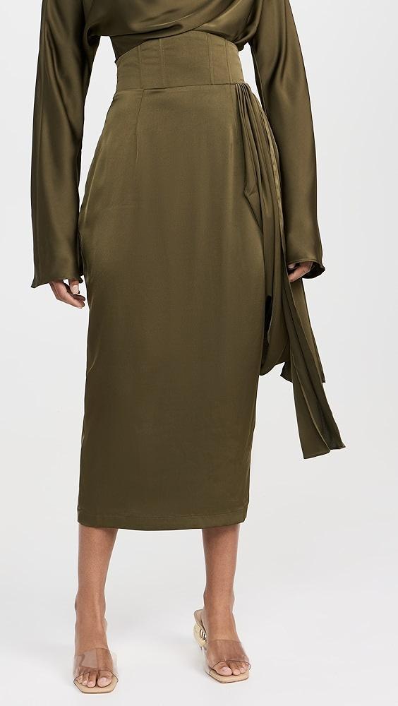 Andrea Iyamah Ido Drape Midi Skirt | Shopbop Product Image