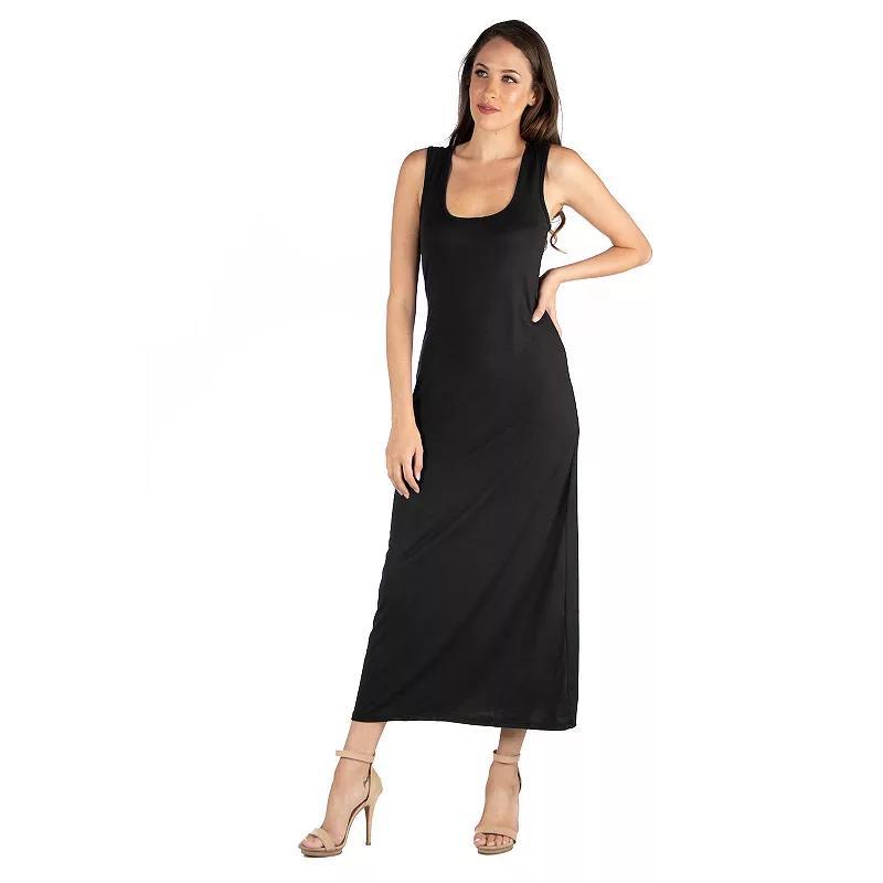 Womens 24seven Comfort Apparel Scoop Neck Racerback Tank Top Maxi Dress Product Image