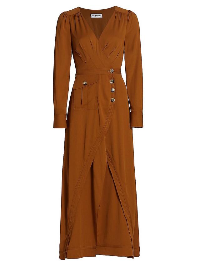 Womens Midi-Length Wrap Dress Product Image