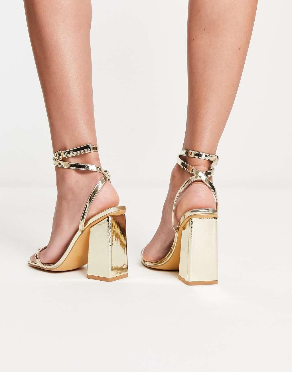 London Rebel Wide Fit block heeled sandal Product Image