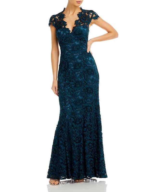 Eliza J Scalloped-Edge Lace Gown Product Image