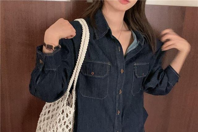 Long-Sleeve Denim Shirt Product Image