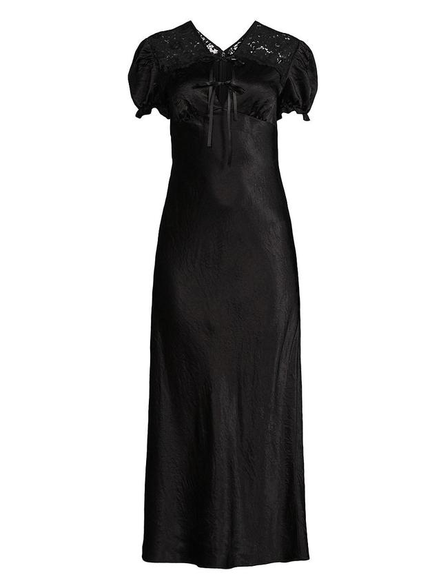 Womens Satin Empire-Waist Maxi Dress Product Image