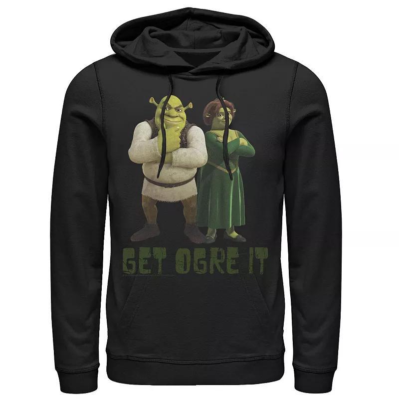 Mens Shrek Fiona & Shrek Get Ogre It Text Poster Hoodie Product Image