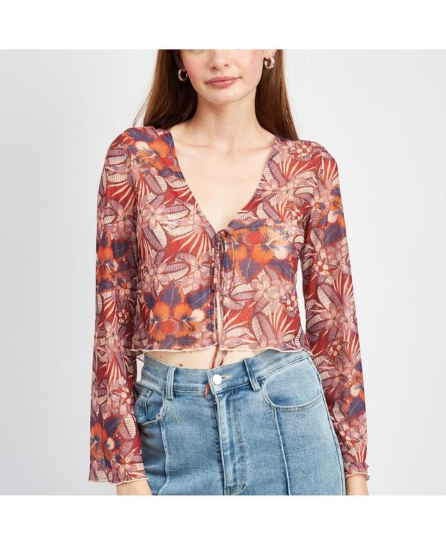 Emory Park Womens Lilly Mesh Top - Rust Product Image