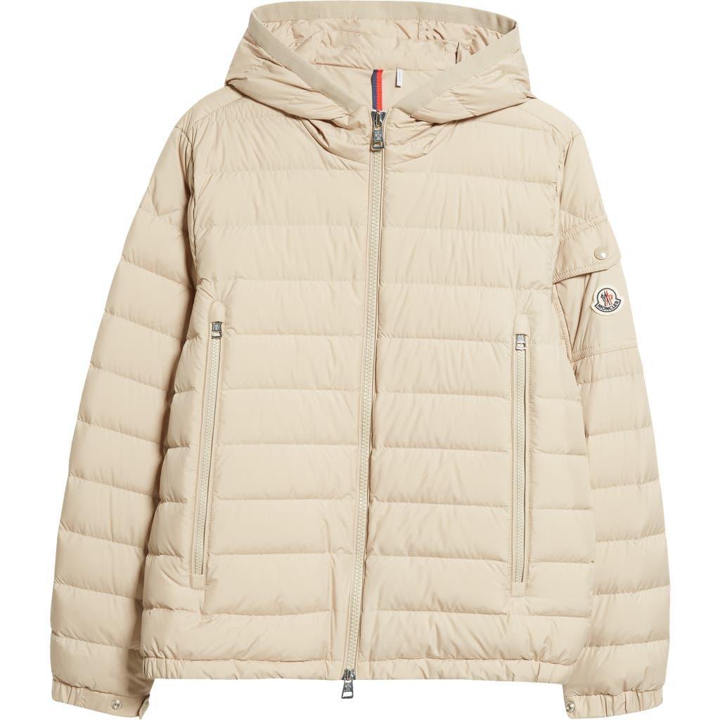 MONCLER Galion Hooded Down Puffer Jacket In Beige Product Image