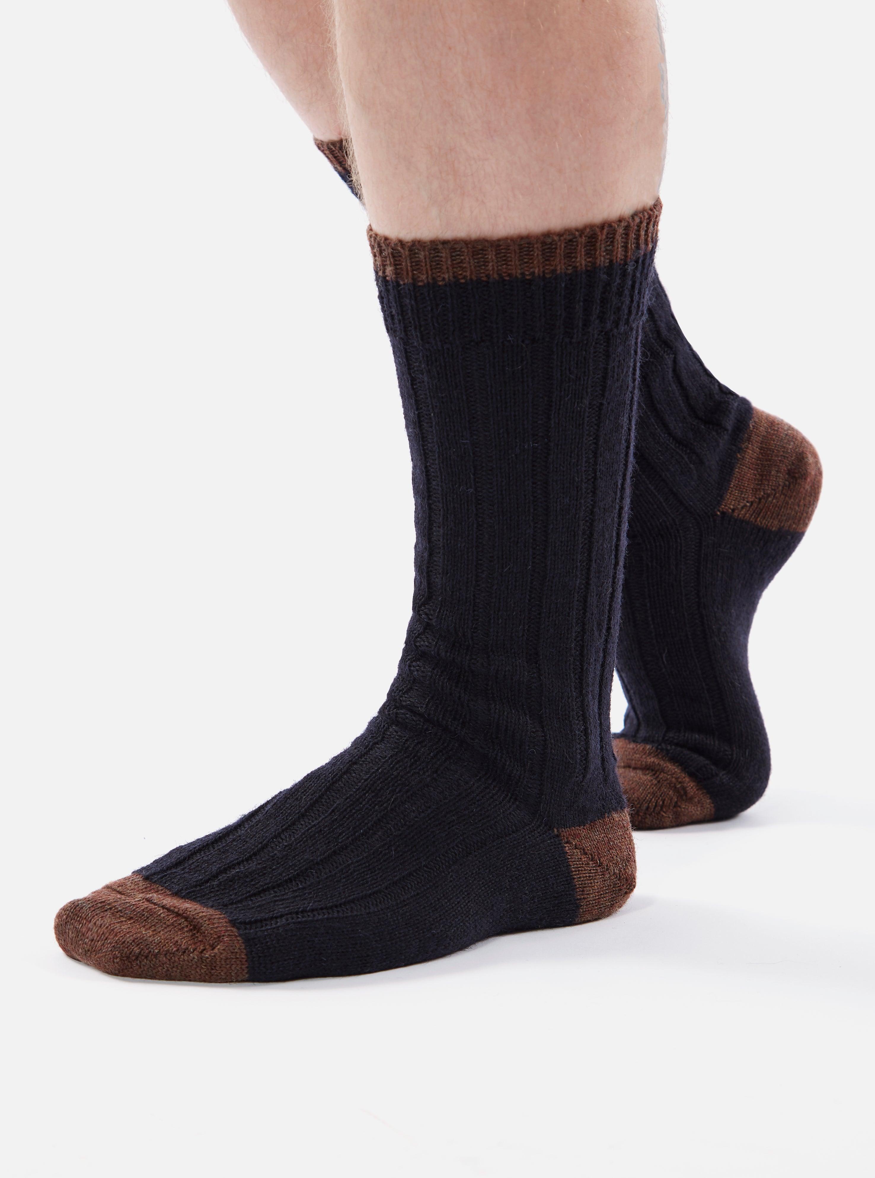 Universal Works Hike Sock In Navy Wool Product Image