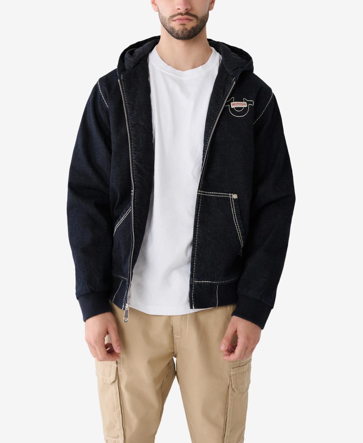 True Religion Men's Big T Denim Hooded Jacket Product Image