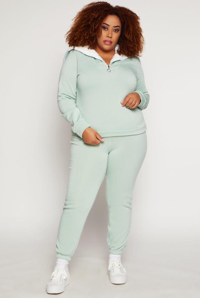 Womens Plus Size Fleece Lined Drawstring Sweatpants Product Image