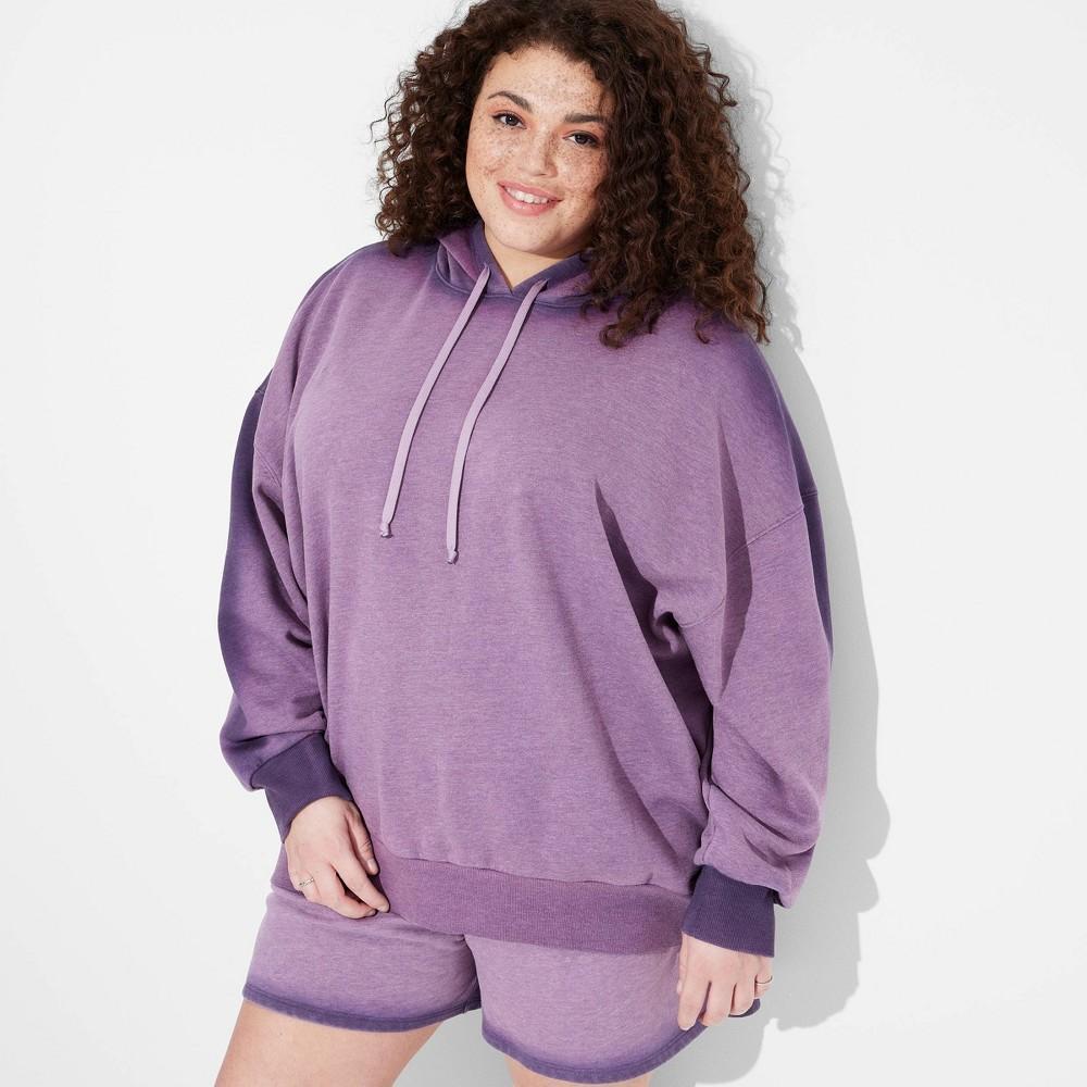 Womens Oversized Hoodie Sweatshirt - Wild Fable Purple 3X Product Image