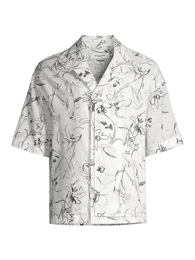 Mens Wardrobe In The City Open Collar Print Shirt Product Image